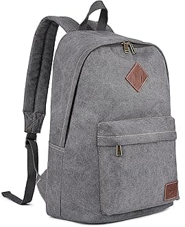 Canvas Laptop Backpack, Durable Rucksack, Travel Bag Fits 15.6 Inch Notebook for Men Women Factory Directly（Gray）