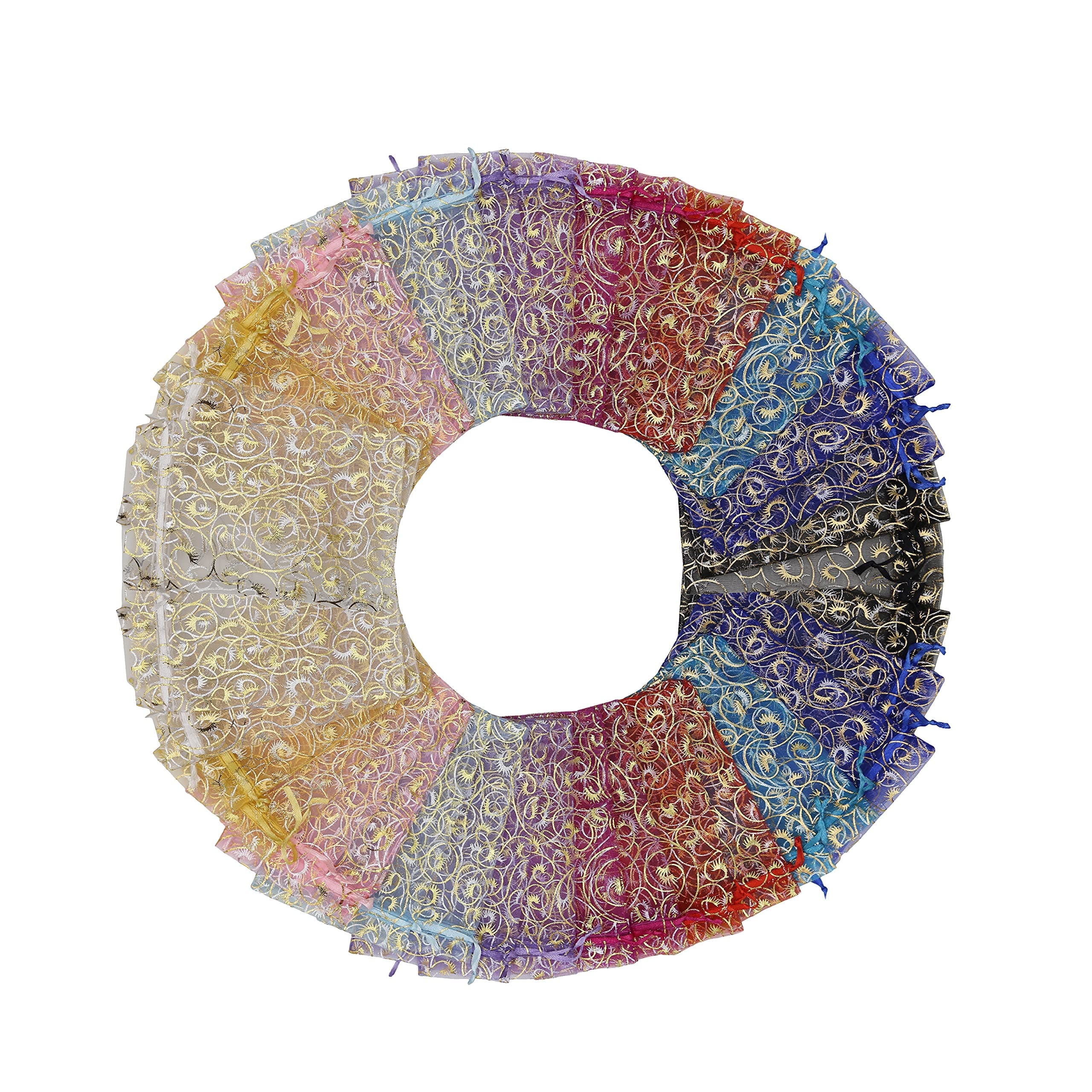 Stratalife Organza Bags 4x6 Mesh Bags with Drawstring Small Size Sheer Jewelry Pouches Wedding Return Sachet Gift Bulk 100PCS (Mixed Eyelash 4x6)