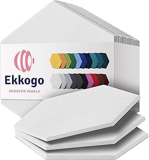 Acoustic Panels 12-Pack Soundproof Wall Panels 14"X12.1"X0.4" Sound Panels High Density Sound Dampening Panels - [White Hexagon]