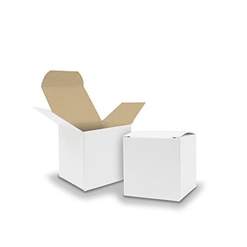 25x Itenga Cube Box Box 5 x 5 cm Outer White Inner Braungastgeschenk Tray for Filling (Wedding Advent Calendar. Christening. Birthday Gift. Holy Communion)