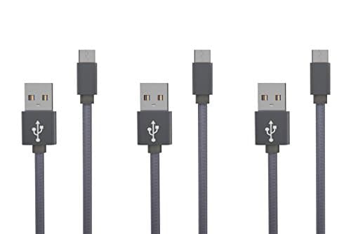 USB 3.0 C. Quick charging cable type C to USB A 3.0 high speed data cable - 56k resistor - Quick Charge - sturdy & durable aluminum housing - braided jacket - reversible - 3x 100 cm grey suitable for Nexus 5x, 6p, Macbook, Oneplus2, Oneplus3