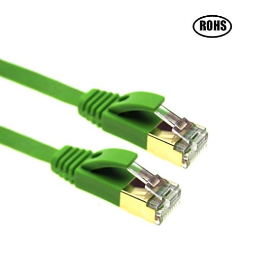 3m Ethernet Cable Cat6 Flat,Network wire Cat .6a / 5e / 5 Ethernet Patch cord,Internet Cable with Rj45 Snagless Connectors (Green)