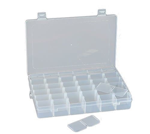 NorbertBerkeley Multi-Purpose 36 Compartments Adjustable Plastic Storage Box/Jewel Case/Tool Container - Clear by