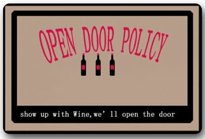 Custom It open door policy Wine Rectangular Decorative non slip Doormat 15.7 by 23.6 by 3/16-Inch