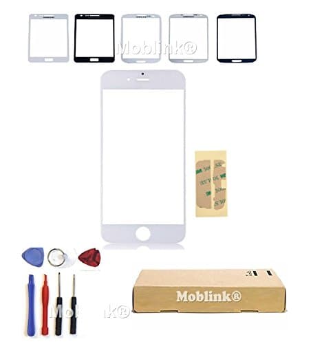 Moblink ® Replacement Front Outer Glass Screen Lens For Apple iPhone 6s 6 White - Tools Kit & Adhesive (iPhone 6/6s, White)