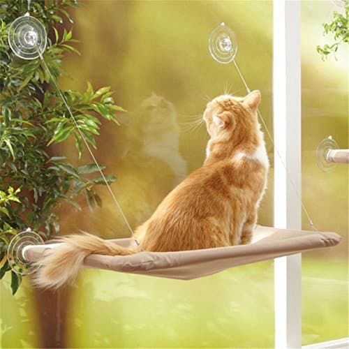 TinyMuse Cat Hammock Cat Basking Window Hammock Perch Cushion Bed Hanging Shelf Seat