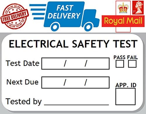 52 x Electrical Safety Test Record Labels Pass Fail Electrical Testing Stickers PAT