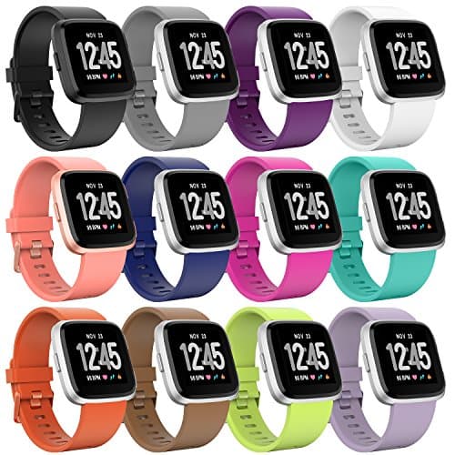 For Fitbit Versa Strap, Jiamus Replacement Fitbit Versa Strap Silicone Dust Resistant Multicolor Fitbit Versa Accessories Built-in Quick Release Pin Sport Strap For Fitbit Versa Smartwatch Small and Large