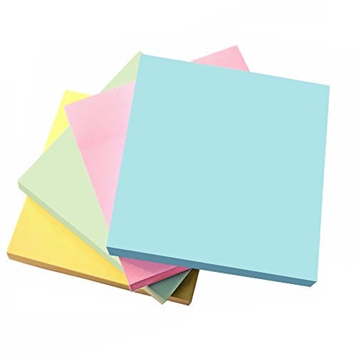 Masstimo Sticky Notes, Easy Post 12 Pads/Pack, 100 Sheets/Pad, 3 inch X 3 inch, Squares 4 Colors Child Fresh