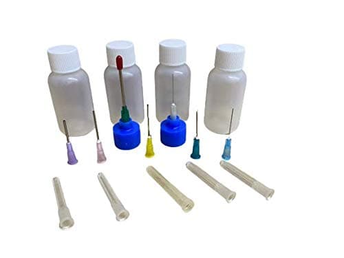 Hobby Craft Assorted Precision Applicator Set with (4) 1 oz Bottles and 7 Different Gauge Blunt Tips