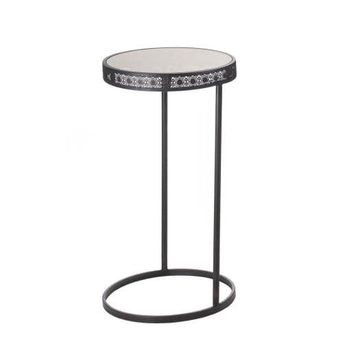 Metal Half-moon Accent Table