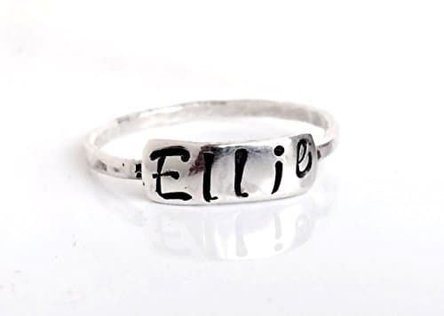 Personalized Rings, Stackable Name Rings, Sterling Silver Stacking Rings for Mom