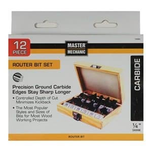Master Mechanic 159082 12 Pack Router Bit Set