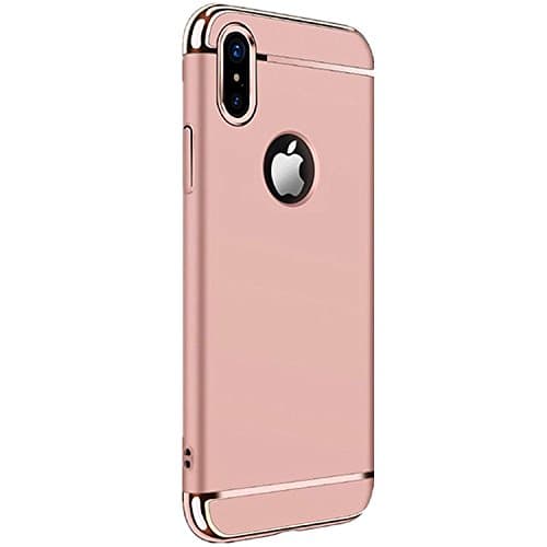 iPhone Xs Max case, Electroplating 3 in 1 Shockproof Protector Cover for iPhone Xs Max (Rose Gold)
