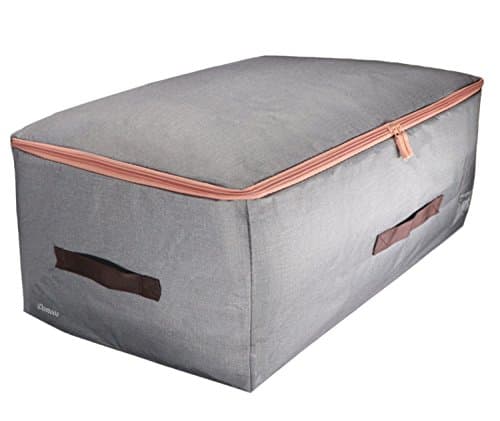 Foldable Under Bed Bag Sturdy Soft Side Storage Organizer Space Saver Bag with Handles Moistureproof Container for Bedding, Duvets, Comforters, Blanket, Clothes, Pillows