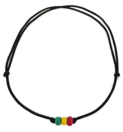 Rasta Colors Beaded Adjustable Anklet