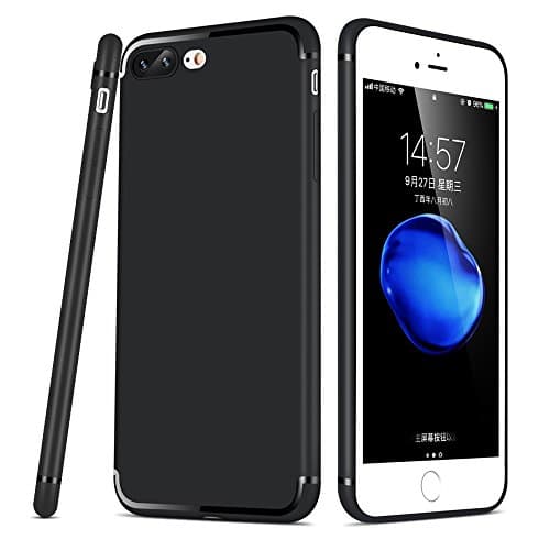 iPhone 8 Plus iPhone 7 Plus case, XULIS Soft TPU Bumper Cushion Back Cover with All-around Protection and Shockproof Anti-Scratch Resistant for iPhone 8 Plus iPhone 7 Plus 5.5 inch.(Black)