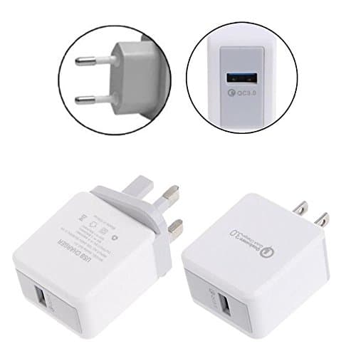 Techrace Quick Charge QC 3.0 Adapter, Fast Quick Wall Charger Power Adapter usb charger for Samsung Galaxy Note 8/S8/S8+, LG G6/V20, iPhone 8/7/7 Plus and More, EU Plug