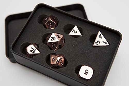 GI Roleplaying Solid Metal Polyhedral Dice Set, Rose Gold, Presentation Case, Dungeons and Dragons, D&D