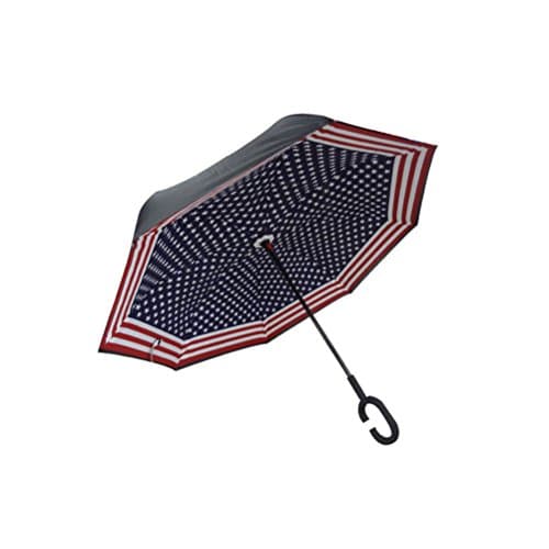 ADJOY9 Double Layer Pongee Cloth UV-proof Windproof Driver Rain Reverse Umbrella - British-flag