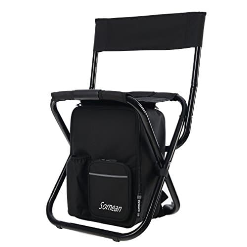 sornean Large Detachable Multi-Function Backpack Folding Chair with Cooler Bag for Fishing, Beach, Camping and Outing