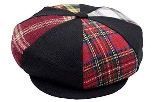 Emstate Patch Combo Plaid Mens Wool 8 Panel Applejack Baker Boy Newsboy Cap Made in USA