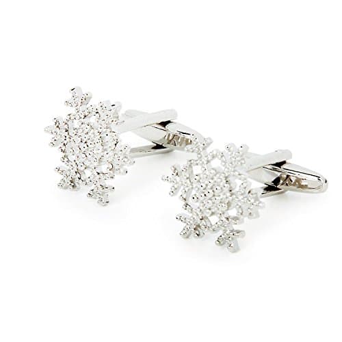 Snowflake-Pattern Cufflinks Men's Cuff Links Gift Silver