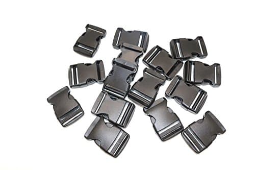 JustThread Flat Side Plastic Buckles - 3/8 5/8 3/4 1 1.25 1.5 2 inch - Multi-Color, Black - Bulk Value Packs - Suitable for Crafts & DIY (1.25 inches (pack of 50), Black)