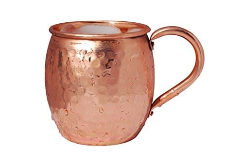 100% Solid Copper Moscow Mule Mug - Pure Copper Inside/No Lining - Keeps Drinks Ice Cold - Great Quality & Handmade in India