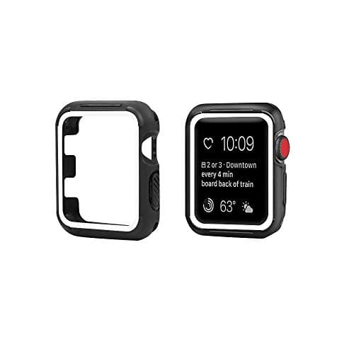 top4cus Scratch-Resistant Soft Flexible TPU Lightweight Protective Protector Bumper Compatible Apple Watch Case 44mm 42mm 40mm 38mm Series 4 Series 3 Series 2 Series 1 - White, 38mm