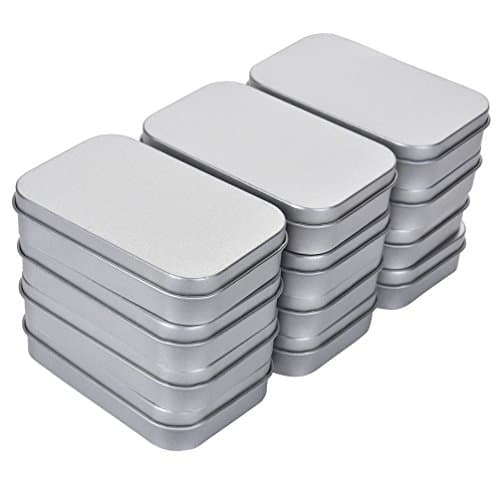 HANSHA 12 Pieces Silver Mini Rectangular Portable Empty Tins Box Containers for Home Organization & Storage