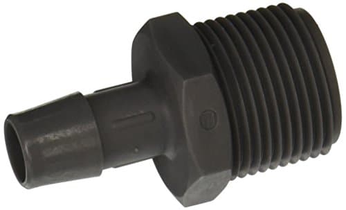 Eldon James A12-8PVDF Gray Kynar Adapter Fitting, 3/4-14 NPT to 1/2" Hose Barb (Pack of 10)