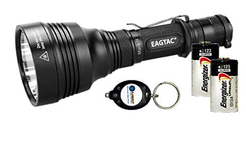 BUNDLE: EagleTac M25C2 CREE XM-L2 U2 LED Flashlight 1180 Lumens w/ 2x Energizer CR123A batteries and Lightjunction Keychain Light