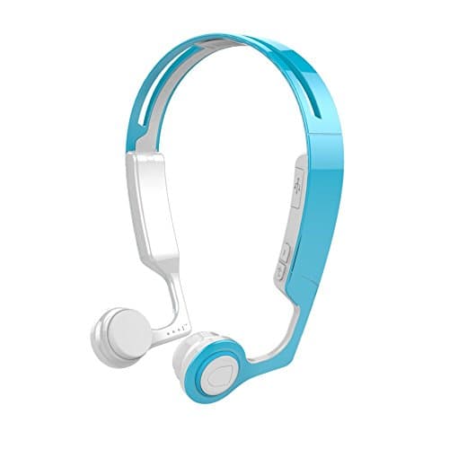 Effie Bone Conduction Headphone with Microphone Bluetooth 4.2 Wireless Stereo Sport Headphone with Noise Reduction Microphone (Blue&White)