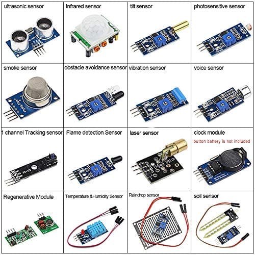 BONATECH 16 in 1 Smart Home Kit Sensor Modules Project Kit for Arduino UNO R3 Raspberry Pi DIY Professional