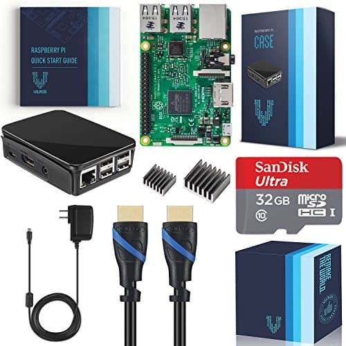 Vilros Raspberry Pi 3 Starter Kit Bundle with Black Case and 32GB SD Card (8 Items)