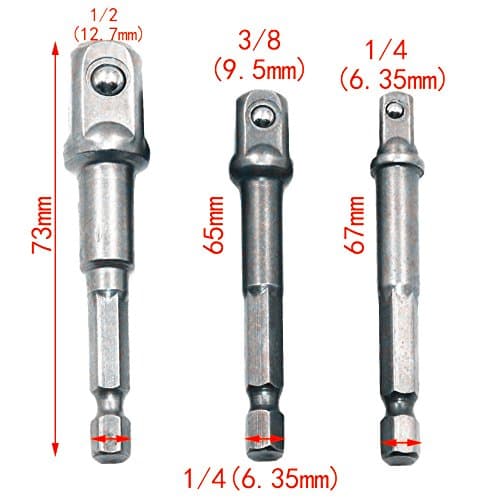 Yuekute Hand Tools Sockets Sets 8Pcs Socket Adapter Impact Hex Shank Drill Bits Bar Set 1/4" 3/8" 1/2" Bits New,Power Hand Tools, Drill Bits Set,Impact Driver Bit Set