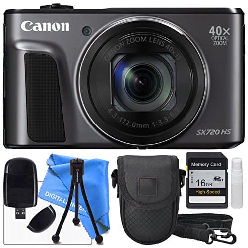 Canon PowerShot SX720 HS Camera, USB SD Card Reader, Camera Case with Rain Protection and Memory Card 16GB SDHC Class 10
