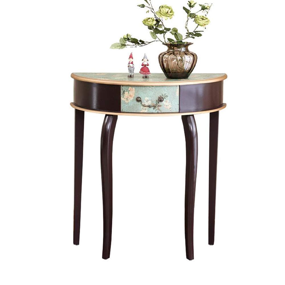 Table FEI Console End Side Half Round Console Sofa Entryway Accent with Drawer (Color : 1001)