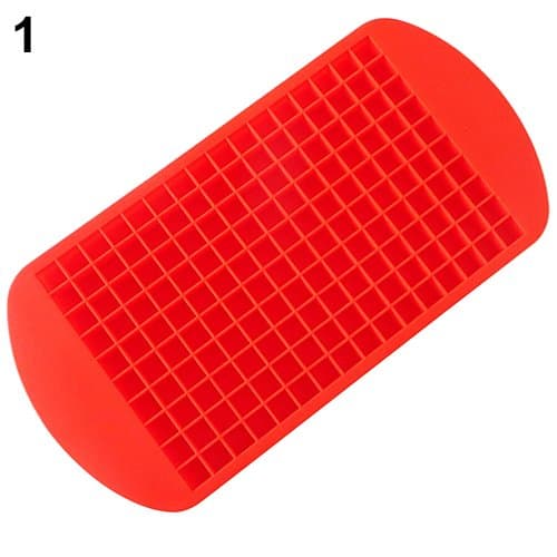 160 Grids Small Tiny Ice Cube Maker Tray Mold Mould for Kitchen Bar Party Drinks - Red