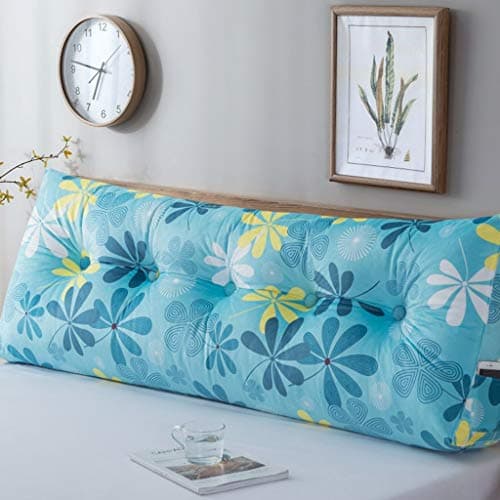 Headboard Soft Reading Pillow, Back Support Pillow Triangular Reading Pillow Rest Pillow Soft Upholstered Wedge Pillow Cushion-E-width60Cm