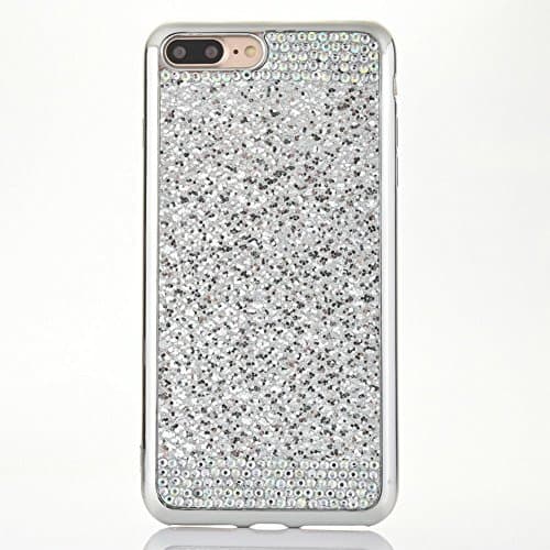 MACBOU iPhone 6S Plus Case,iPhone 6 Plus Case Glitter Bling Crystal Rhinestone Diamond Soft Rubber Case Cover Skin For iPhone 6S Plus & iPhone 6 Plus (Silver)
