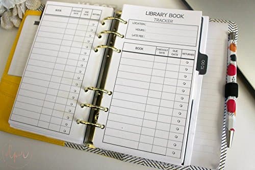 Personal Size Library Book Tracker | PRINTED PLANNER INSERTS for Filofax, KikkiK + Kate Spade | DreamPlanRepeat