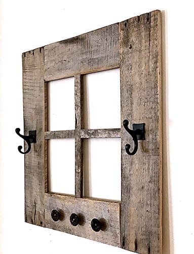 Rustic Window Frame / Coat Rack / Hat Entry Unit - Handmade with Reclaimed Barnwood - by VansieHome (Not For Pictures)