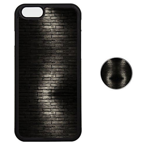 Pop Up Socket Set with iPhone 6 6S Plus Case Tire Shape Protection Shock Proof for Your Cell Phone Cover i6 i6s Skin Shell - Black Bricks Wall