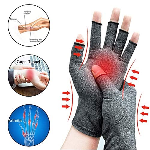 SEGRJ 1 Pair Compression Gloves Solid Color Wrist Support Joint Pain Stress Arthritis Relief Hand Elastic Cotton Brace Protection