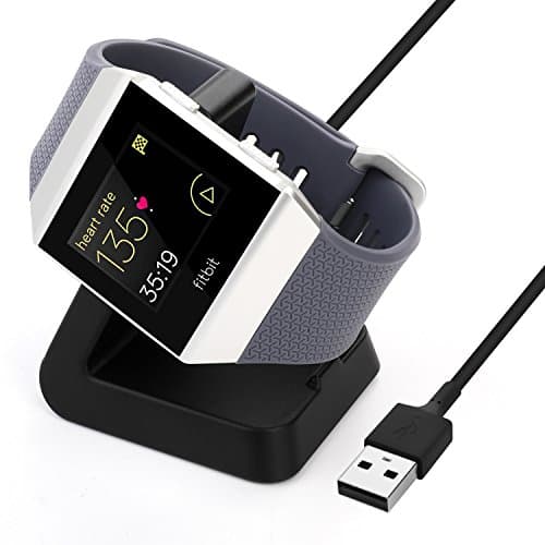 vive comb Fitbit Ionic Charger Dock, Replacement Charging Dock Station Holder Charging Stand Accessory with 1m USB Cable for Fitbit Ionic Smartwatch(Black)