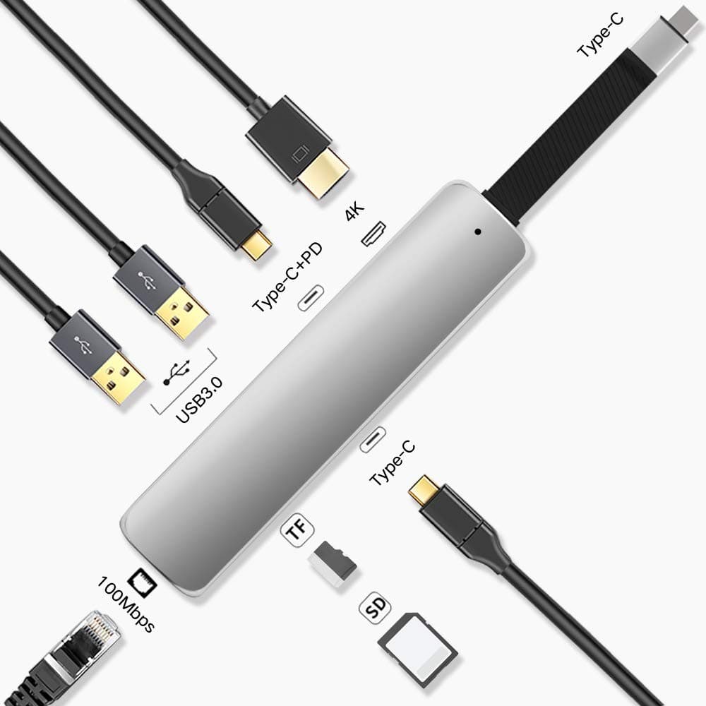 USB Type C hub Adapter, Suntrsi USB Type C Dock Dongle Adapter with USB 3.1 Ports, USB C PD Charging Port, HDMI 4K,Only for MacBook2015/Macbook 2016/MacBook2017/Mac Book Pro
