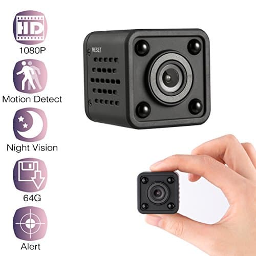 Mini DV Camera Small Camera 1080P Full HD Portable Mini Video Camera with IR Night Vision & Motion Detection, Security Surveillance Camera for Home Office (Black)