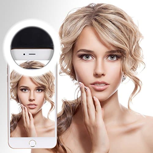 Selfie Ring Light for Camera,36 LED Highlight Selfie Ring Flash Fill Light Camera Photography for iPhone iPad Sumsung Galaxy Photography Phones, Black(without battery)